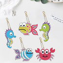 5pcs Diamond Painting Acrylic Keychain DIY Crystal Drill Key Ring Pendant Charms
