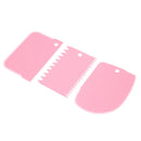 3pcs Plastic Dough Icing Fondant Scraper Cake Decorating Baking Tool(Pink)