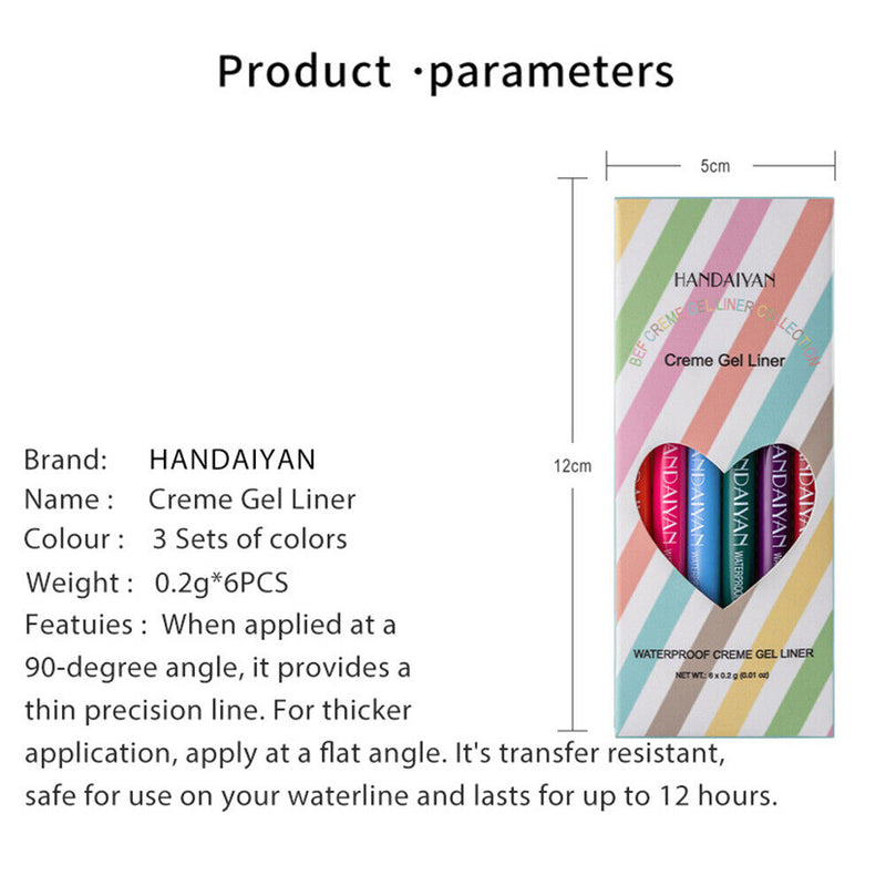 Handaiyan Colored Eyeliner Waterproof Eyeliner Pencil Long Lasting Matt (C)