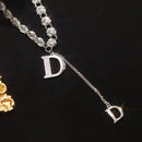 Luxury  ? Adjustable Flash Metallic Wind D Letter Fashion Jewelry Necklace