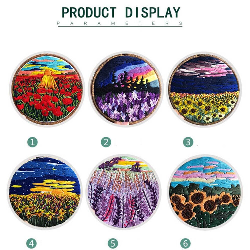 DIY Crafts Needle Punch Cross Stitch Kit Flower Embroidery Embroidery Hoop