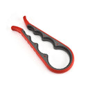 4 in 1 Lid Jar Opener Nonslip Can Bottle Opener Kitchen Tool (Red Gray)