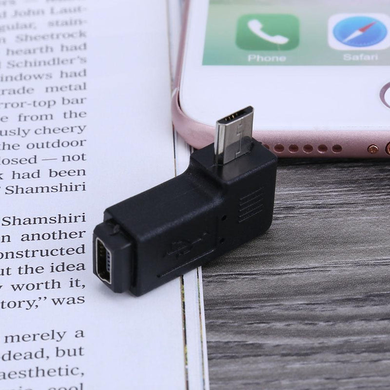 90 Degree Mini USB Female to Micro USB Male Date Transfer Adapter Connector