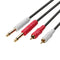 Dual RCA to Dual Mono 6.35mm Male Audio Cable 2RCA to 2 6.5 DVD Mixer (2m)