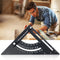 Aluminum Alloy Triangle Ruler Angle Protractor Woodworking Measurement Tools