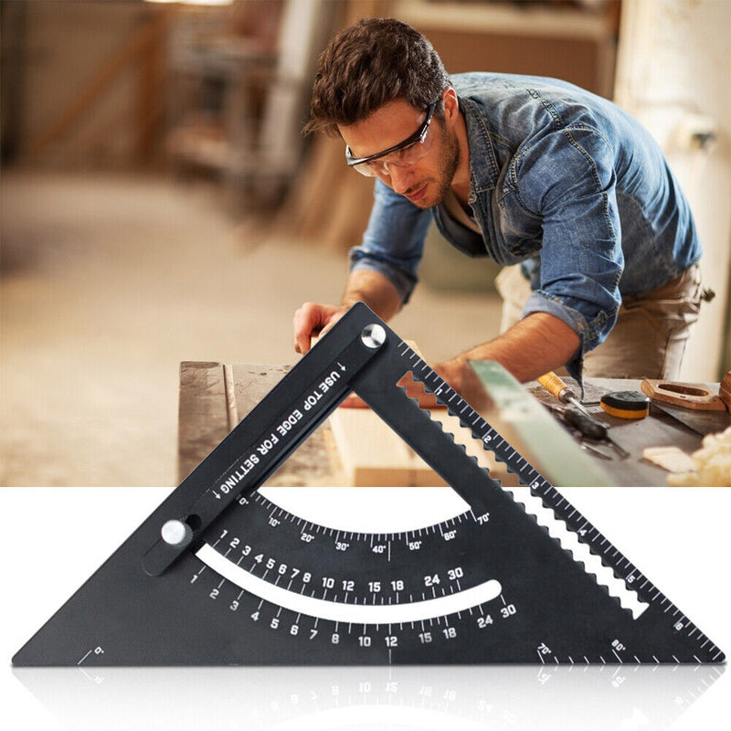 Aluminum Alloy Triangle Ruler Angle Protractor Woodworking Measurement Tools