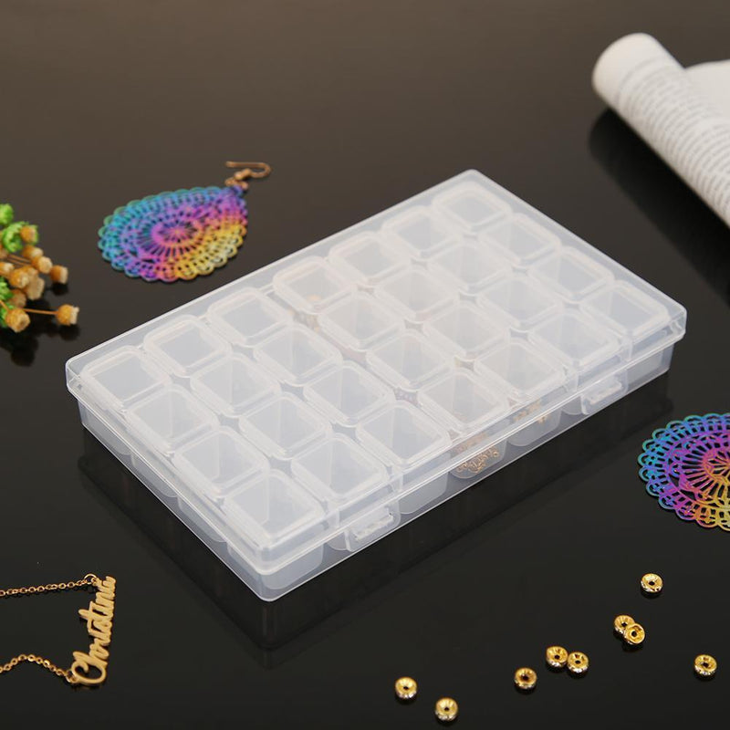 28 Lattices Transparent Container Diamond Painting Accessories Storage Box Newly