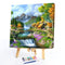 40x40cm Colorful DIY Paint By Numbers Kit Mountain River Cottage Decor Gift Art