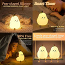 and Brightness Switchable Multiple Colors Silicone Soft Pear Cute Night Light