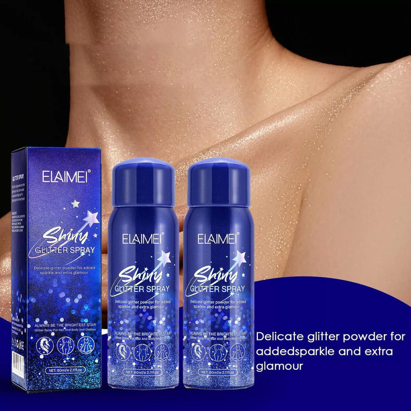 60ml Hair Body Glitter Spray Nightclub Party Body Starry Glitter Spray Makeup_