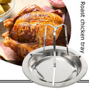 Stainless Steel Chicken Roaster Rack Plate Non Stick DIY BBQ Grill Stand