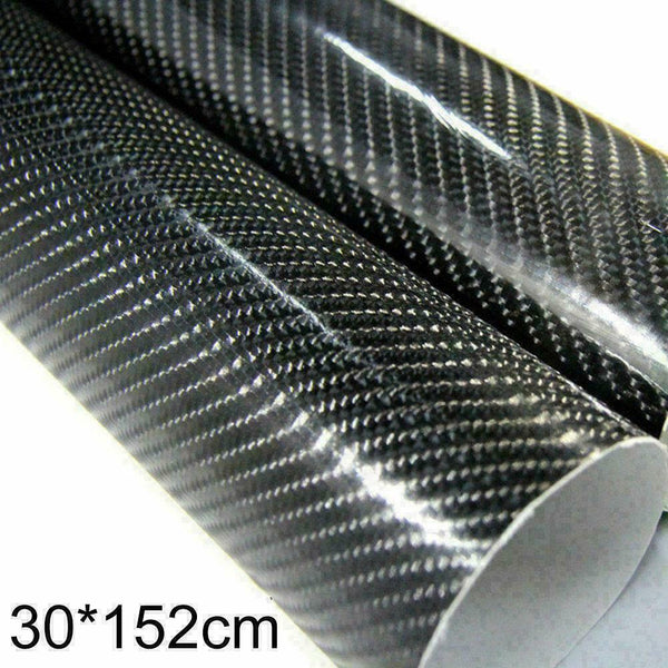 7D Glossy Carbon Fiber Vinyl Film Intrior Wrap Stickers Decals 12" Film 60" B5K5