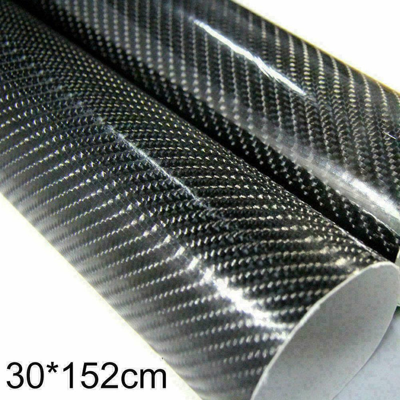 7D Glossy Carbon Fiber Vinyl Film Intrior Wrap Stickers Decals 12" Film 60" B5K5