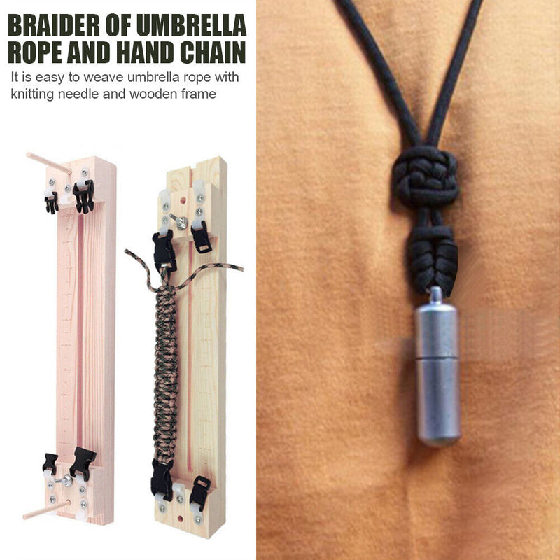DIY Adjustable Length Umbrella Rope Bracelet Weaver Wooden Frame Tool Kit Newly