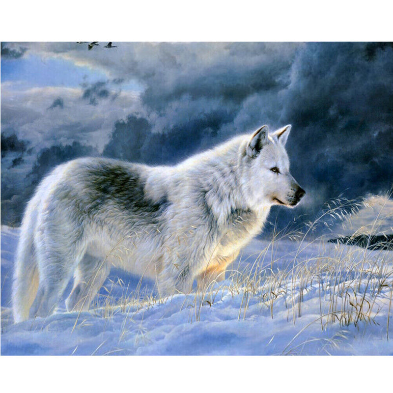 Snow Wolf 5D Diamond DIY Painting Craft Kit Home Decor