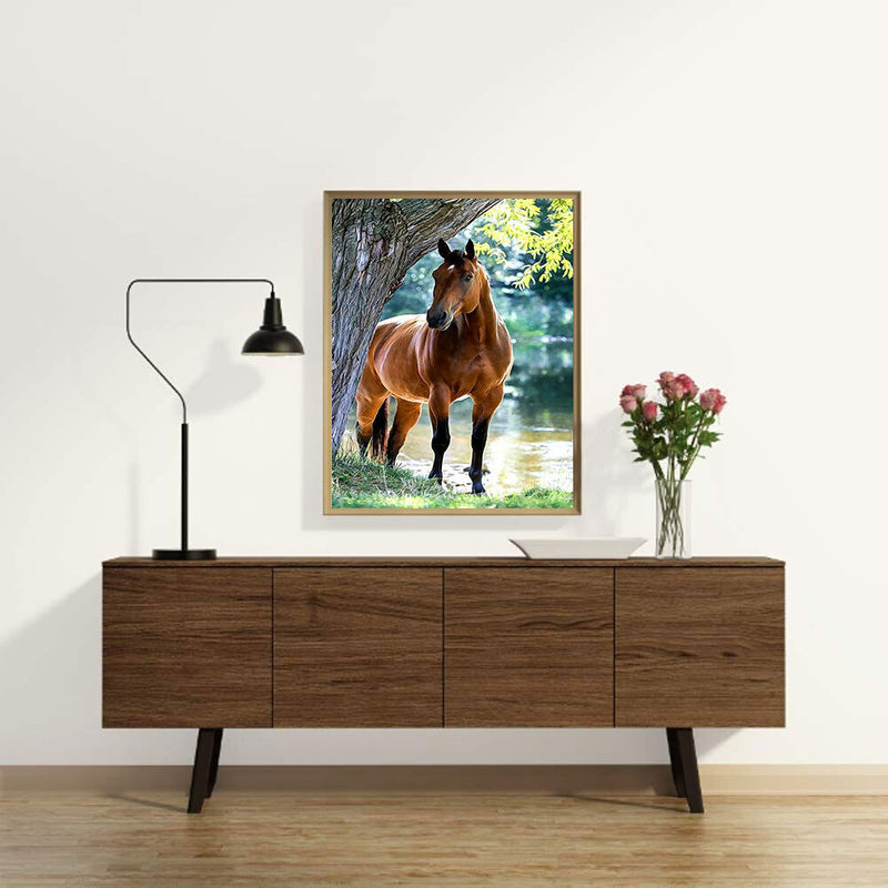 5D DIY Diamond Painting Kits Full Round Drill Horse Mosaic Picture Animal Crafts