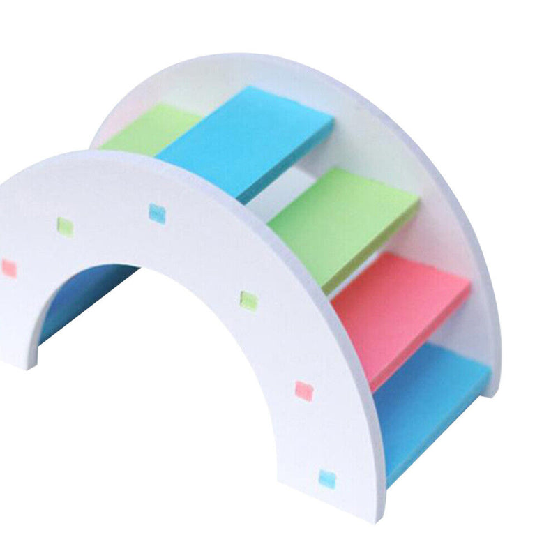 Wooden Hamster Small Animal Climbing Exercise Toys (Rainbow Bridge White) Newly