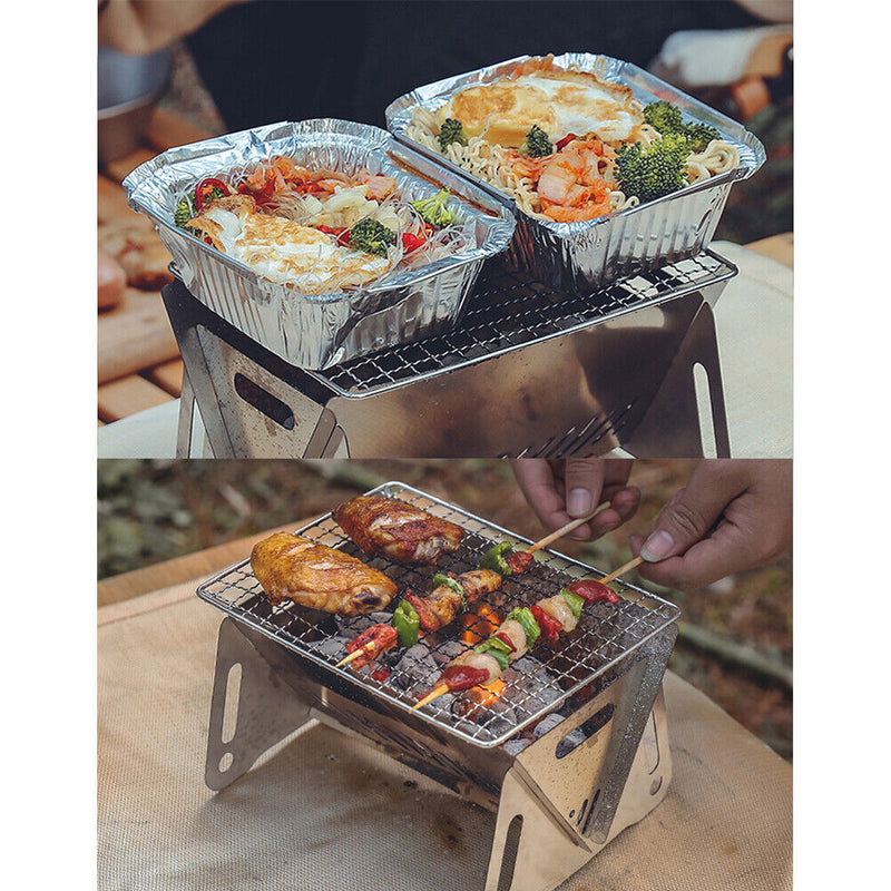 Stainless Steel Portable Folding BBQ Grill Stove Outdoor Heater Heating Burning