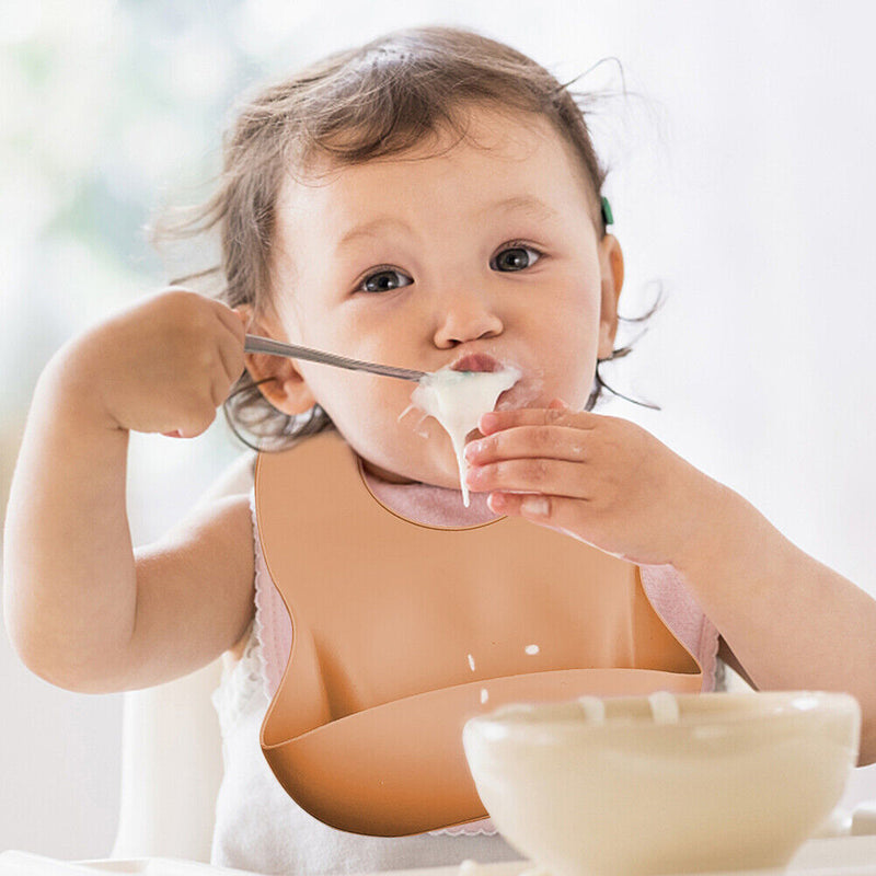 #A 6pcs Silicone Baby Feeding Set Anti Slip Tableware Dishes Baby Food Accesso