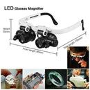 Jewelers Head Headband Magnifier LED Illuminated Visor NICE Loupe Glasses Z0M7