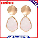 Korean Geometric Heart Pendant Dangle Earrings Women Round Metal Earrop Jewelry