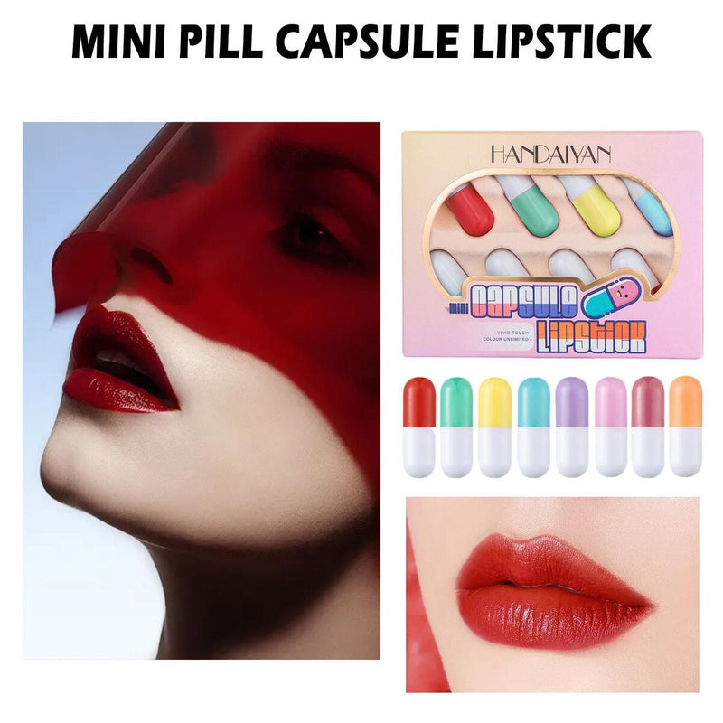 Capsule Lipstick Set 8pcs Waterproof Moisturizing Long Lasting Care Beauty ~