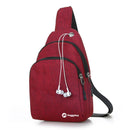 Women/Men Canvas Chest Packs Handbags Casual Shoulder Bags(Red)
