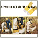 Pair Beekeeping Gloves Goatskin Bee Keeping Vented Sleeves Long K9C3