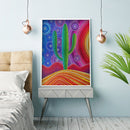 Diamond 5D Sunset Cactus Full Special Drill Rhinestone Picture