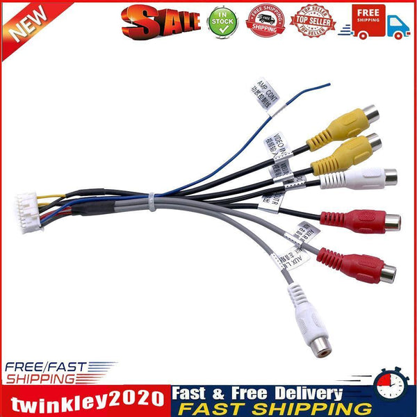 20Pin Plug to 6x 3.5mm RCA Female Car Stereo Adapter Cable Wiring Harness Newly
