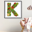 5D DIY Diamond Painting Christmas Letter K Full Round Drill Mosaic (W1099)