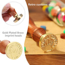 Retro Plant Pattern Wood Handle Wax Seal Stamp Post Decor Craft (Wax Seal-4
