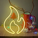 Fire Flame Neon Sign Light LED Hanging Wall Night Lamp Home Decor (Yellow) Newly