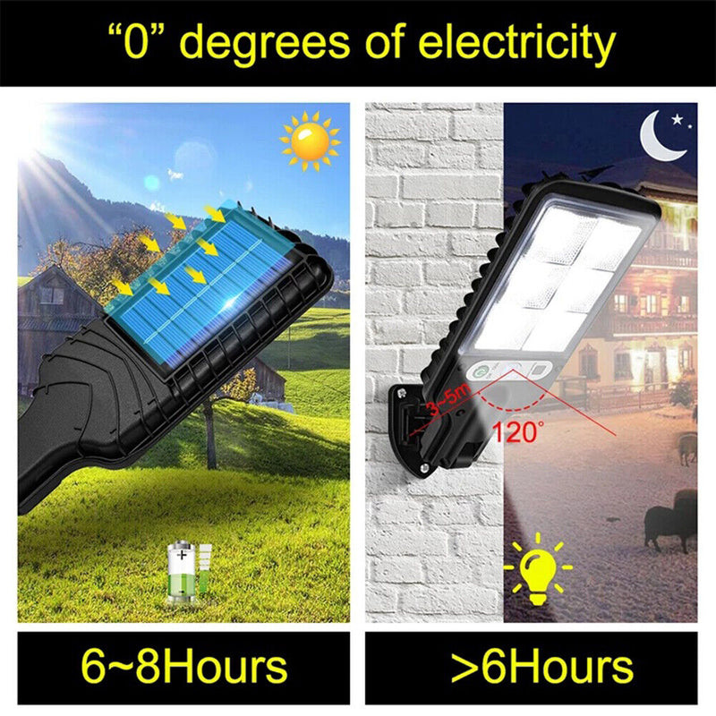 Outdoor Solar Road Lamp Waterproof 3-Mode Motion Sensor Wall Lights (72COB)