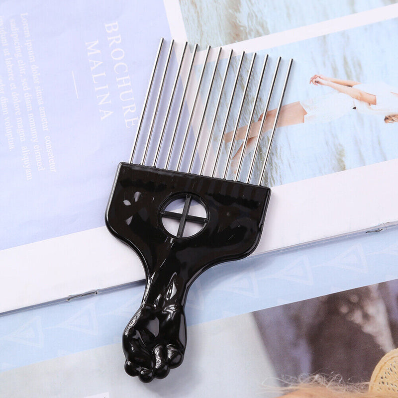 Wide Teeth Metal Comb Stainless Steel Hair Cutting Styling Barbers Trimming