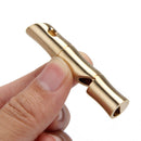 Brass Bamboo Shape Key Chain Whistle SOS Survival EDC Tool Newly