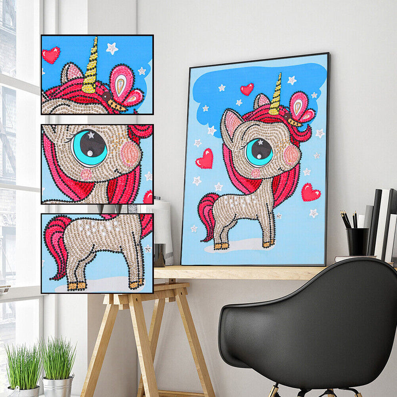 DIY 5D Cartoon Horn Horse Part Special Shape Diamond Painting Kit (T049)