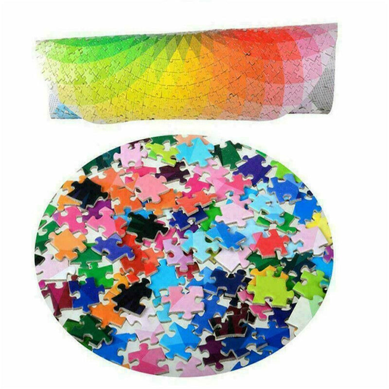 1000 pcs/set DIY Color Jigsaw Puzzle Rainbow Round Photo Geometrical For S6Z4