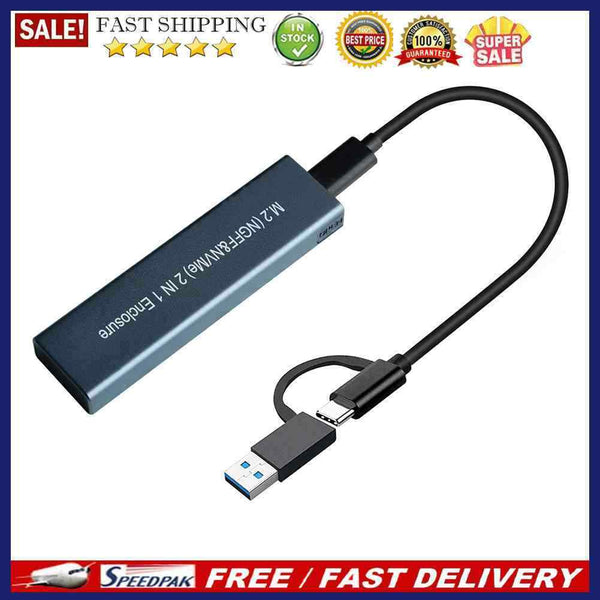 10 Gbps Ultra-thin USB 3.1 Type to M.2 NGFF PCIe NVMe SSD Case Enclosure Adapter