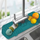 Kitchen Faucet Mat Silicone Sink Splash Guard Counter Draining Pad (Green) Newly