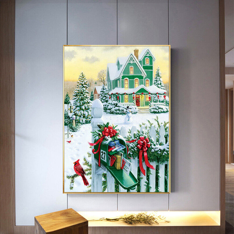 DIY Full Square Drill Snow Scenery 5D Diamond Painting Cross Stitch Mosaic Kits