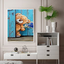 Bear by Door Oil Paint By Numbers Kit DIY Home Decoration Gift Wall Art Pic