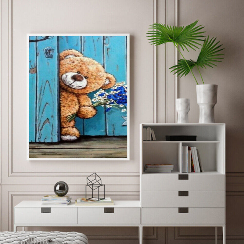 Bear by Door Oil Paint By Numbers Kit DIY Home Decoration Gift Wall Art Pic