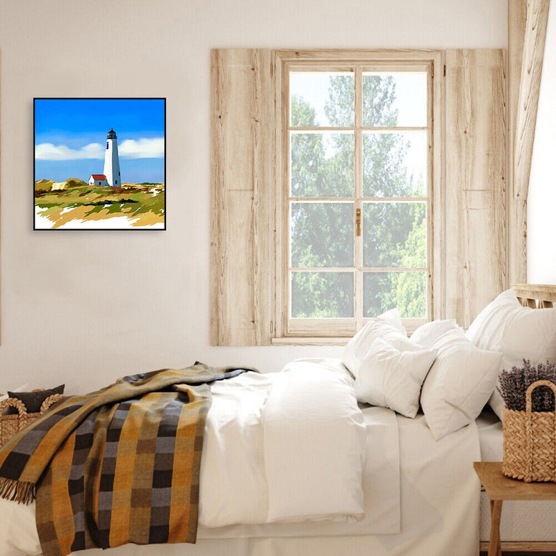 20X20cm Oil Paint By Numbers Lighthouse Frameless Picture Crafts Home Decorat