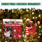 #A Chicken Christmas Hanging Decorations Decorative Wooden Holiday Decor 4pcs Gi