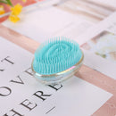 Hair Brush Egg Round Travel Portable Salon Detangling Comb (Light Blue)