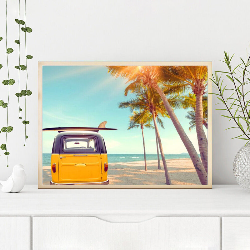 Vacation Bus Oil Paint Painting Wall Decoration Pictures Posters for Living Room