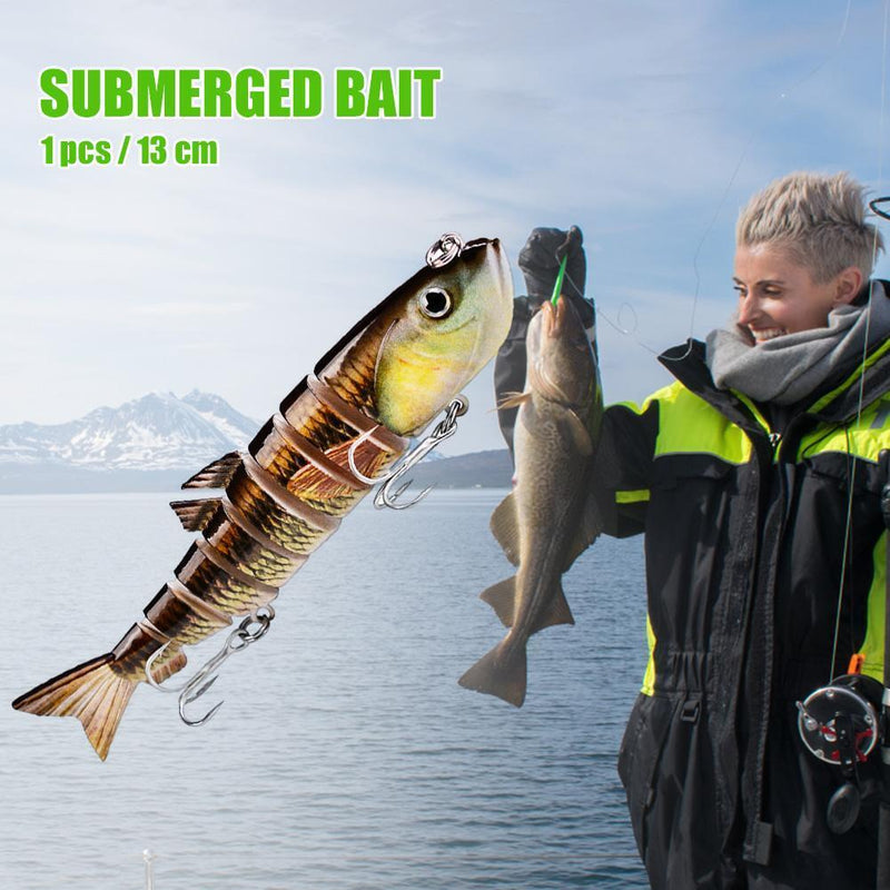 13cm 22g Plastic Lure 8-section Artificial Hard Bait Sea Fishing Tackle (C)
