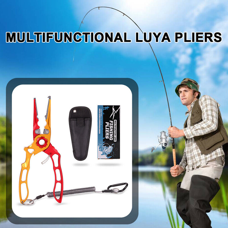 Multifunctional Fishing Pliers Split Ring Line Lures Cutter Hook Remover Tongs