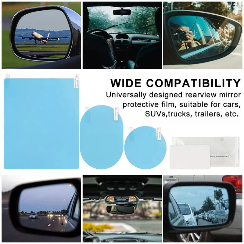 6pcs Universal Car Door Rearview Mirror Window Anti Fog Glare Rainproof Films